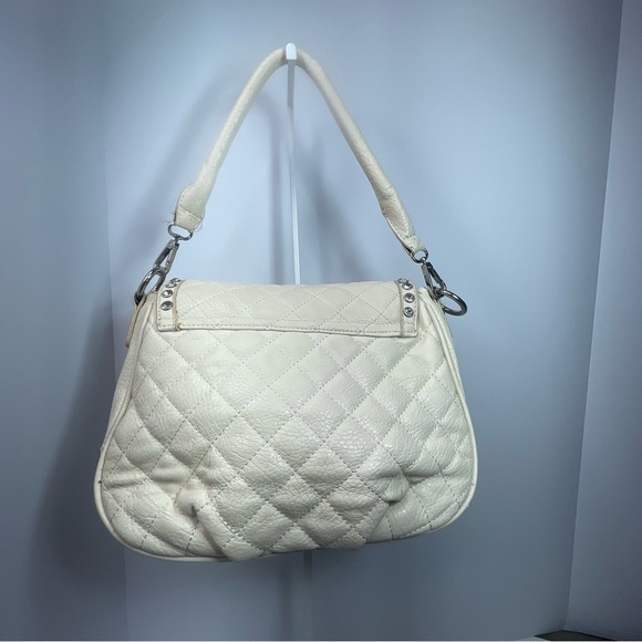 Silverake Cream Leather Quilted & Rhinestone Embossed Purse - Picture 2 of 16